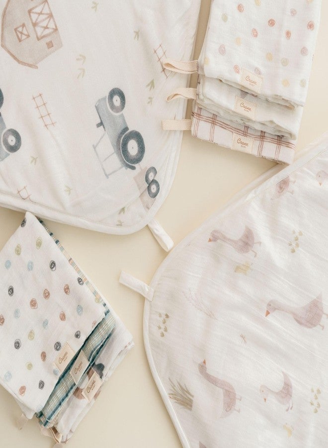 Crane Baby Hooded Towel & Washcloth Set, Charlie Farmhouse Goose Hooded Baby Towels and Washcloths Set, Baby Bath Essentials, Washcloths for Newborn, Muslin Towel for Babies - Image 5